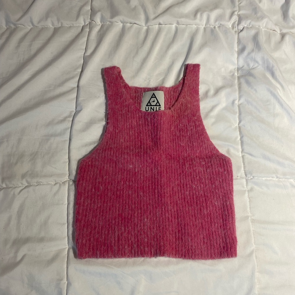 UNIF Fuzzy Pink Tank Top